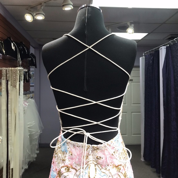 Rachel Allan - Style 40080 - Size 0 - White/Multi - Picture 4 of 4